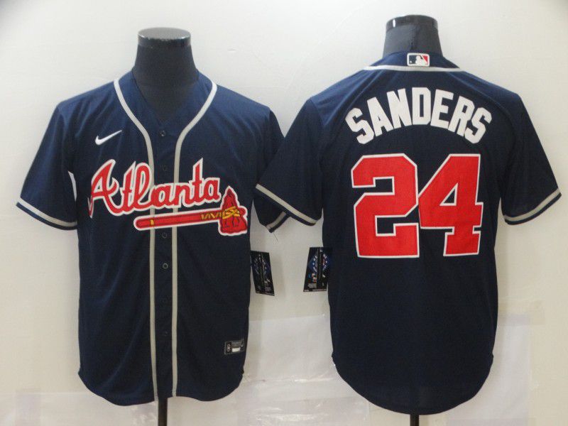 Men Atlanta Braves #24 Sanders Blue Game Nike MLB Jerseys->new york mets->MLB Jersey